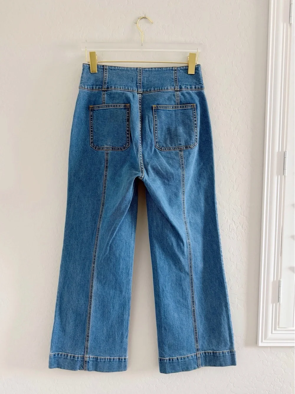 Kate Spade Denim Cropped Flare Pant Button Fly Jeans Size 27